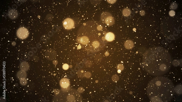Fototapeta Abstract Yellow Bokeh with Dust Particles Background