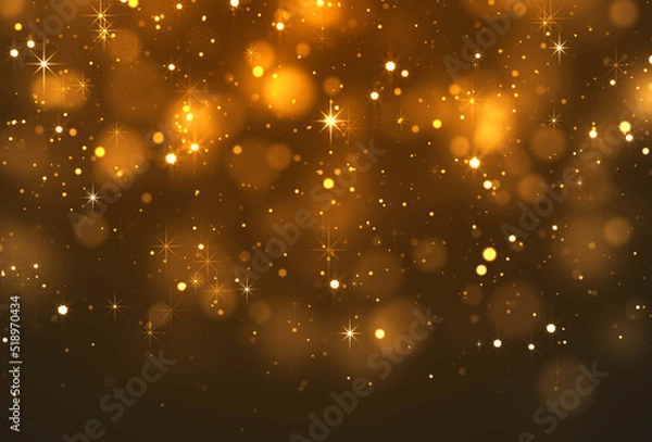 Obraz Glittering Bokeh Lights with Stars Abstract Background