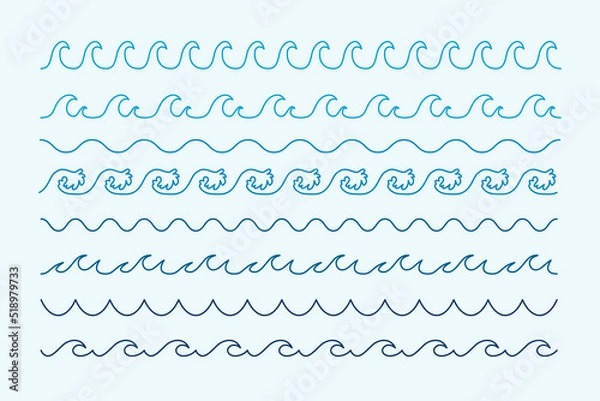 Obraz Waves curve line style sea pattern borders