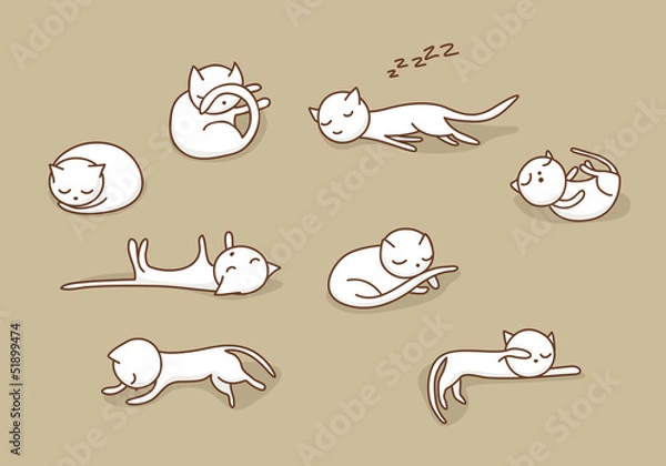 Obraz Sleeping cats set
