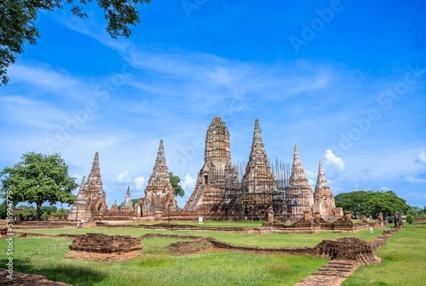 Obraz 2022, Ayutthaya, Wat Chaiwatthanaram Important temple in the Ayutthaya period being restored.