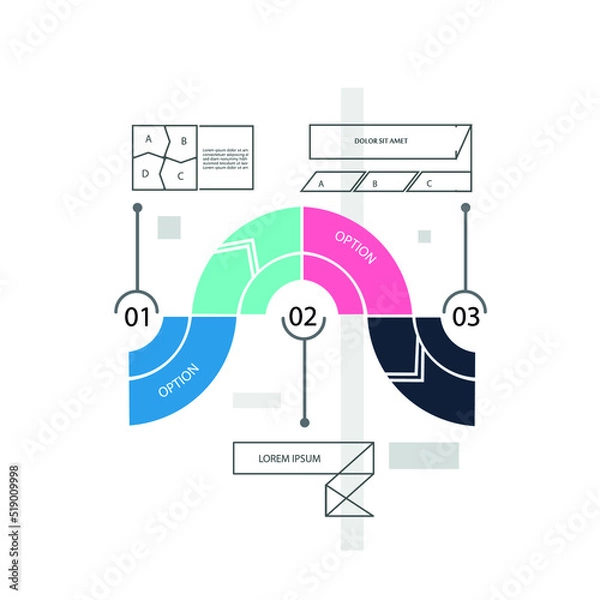 Fototapeta Set elements of infographics, vector illustration template