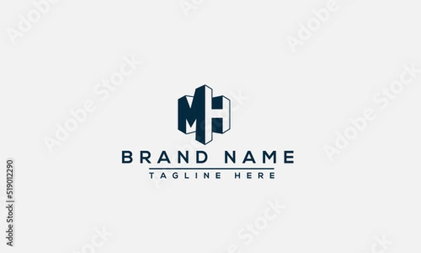 Obraz Logo design letter MH . Elegant modern. Vector template.