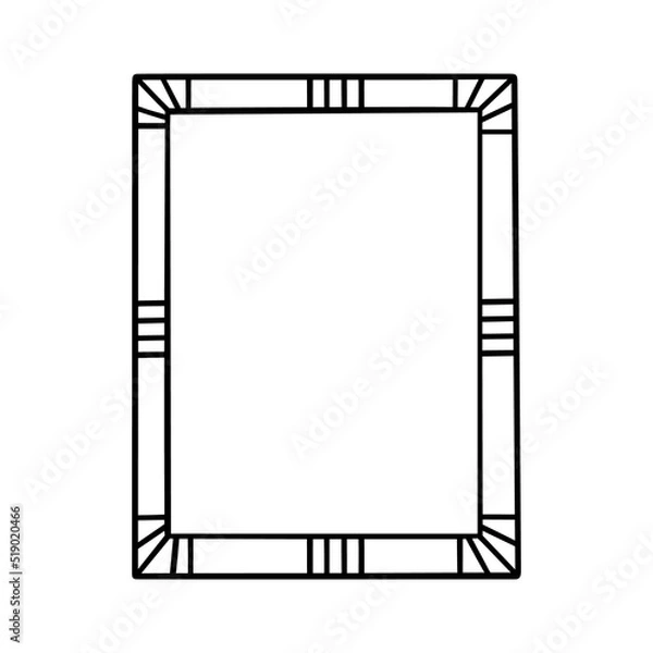 Fototapeta Hand drawn frame doodle. Rectangular Borders in sketch style. Vector illustration isolated on white background.