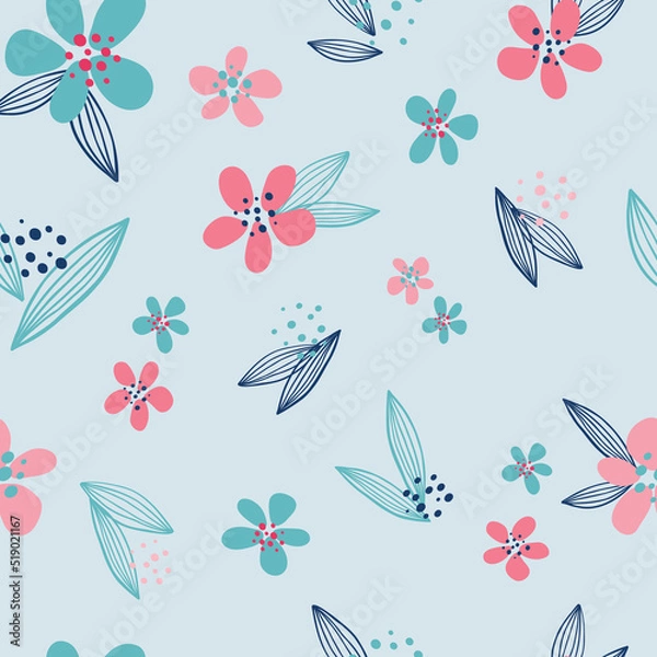 Obraz Minimal floral vector seamless pattern