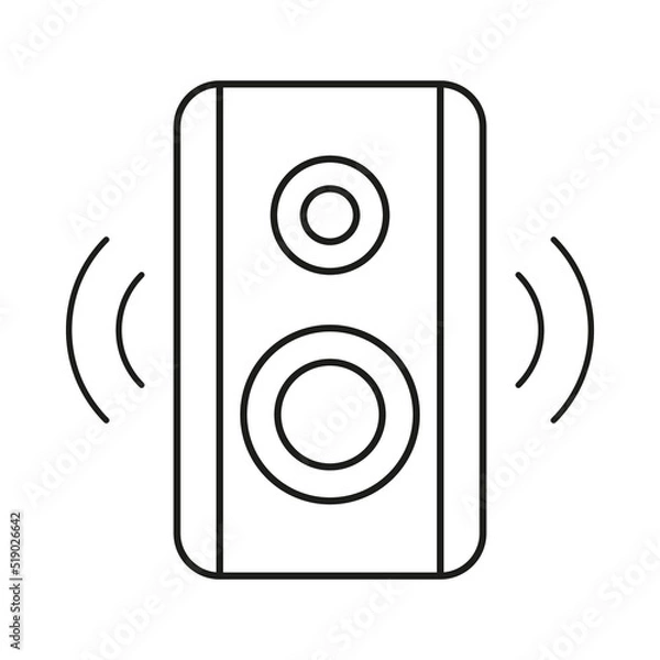 Fototapeta Speaker concept line icon. Simple element illustration. Speaker concept outline symbol design from music set. Can be used for web and mobile on white background