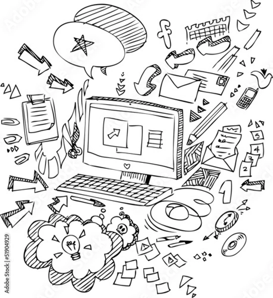 Obraz computer and office objects