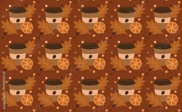 Obraz Autumn mood with coffee pattern