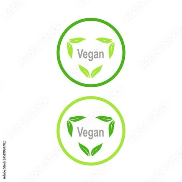 Fototapeta Vegan Product Design Badge isolated On White