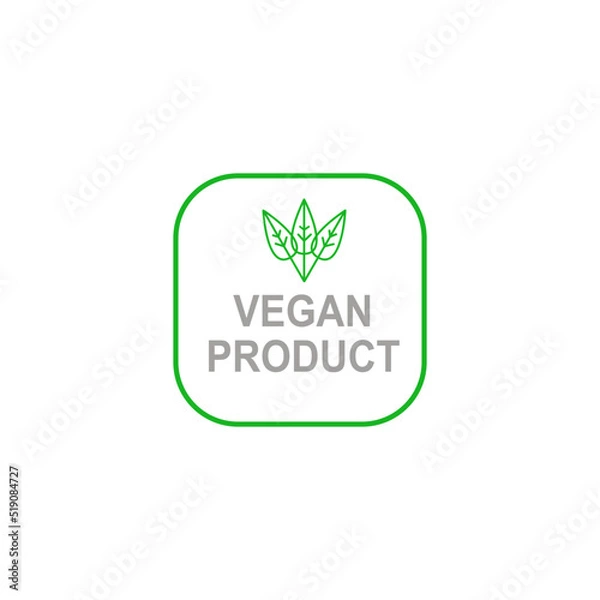 Obraz Vegan Product Design Badge isolated On White