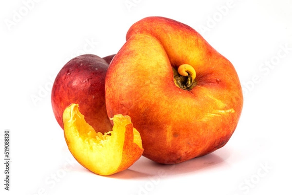 Obraz Donut Peaches isolated in white background 