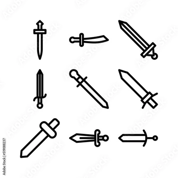 Fototapeta sword icon or logo isolated sign symbol vector illustration - high quality black style vector icons
