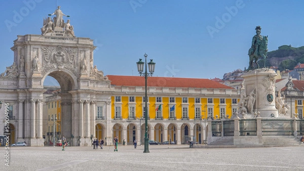 Fototapeta Lisboa, Portugal, The commerce square and the tagus river