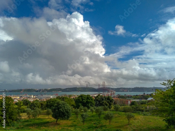Fototapeta The 25th of april above the tagus river located in the capital city of Portugal, Lisbon
