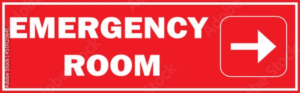 Obraz Emergency room direction sign board vector