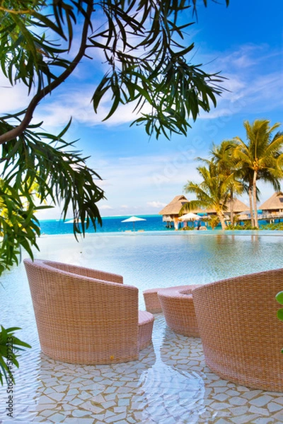 Obraz  pool and chairs for rest