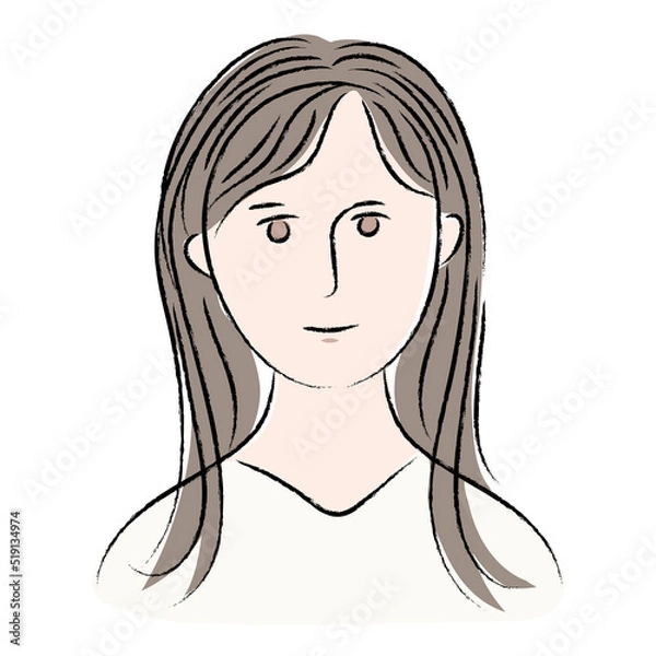 Fototapeta 笑顔の女性、喜ぶ、安心、淡彩画