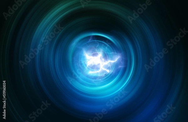 Obraz blue asbtract radial background with energy lights at the center