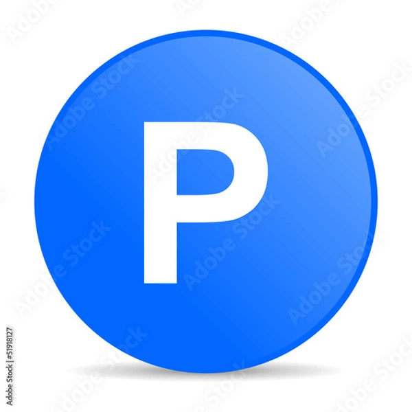 Obraz park blue circle web glossy icon