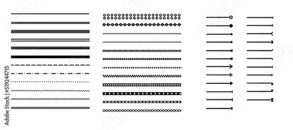 Fototapeta 47x Linien + Striche + Enden - hervorheben unterstreichen markieren - Grafiken Elemente Vorlagen 