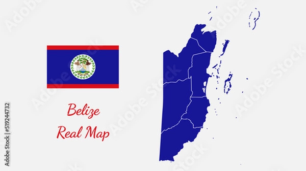 Fototapeta Belize Real Map Vector