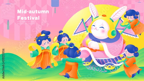 Obraz Chinese girls and rabbits