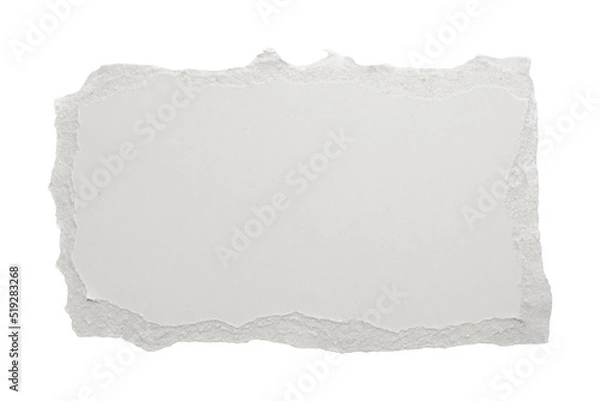 Fototapeta White ripped paper torn edges strips isolated on white background