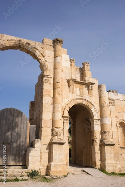 Fototapeta The ancient city of Jerash in the morning in February, Jordan
