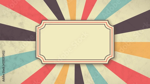 Fototapeta Classic ticket vintage sunburst rays background