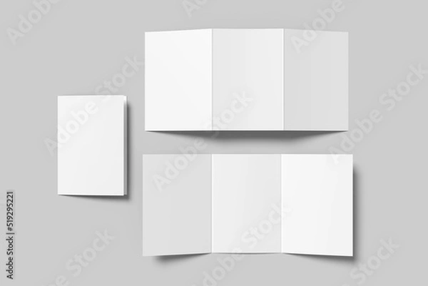 Obraz A5 Trifold Brochure Blank Mockup