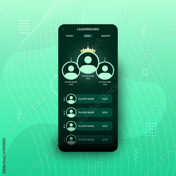 Obraz Colorful Game leaderboard with abstract background