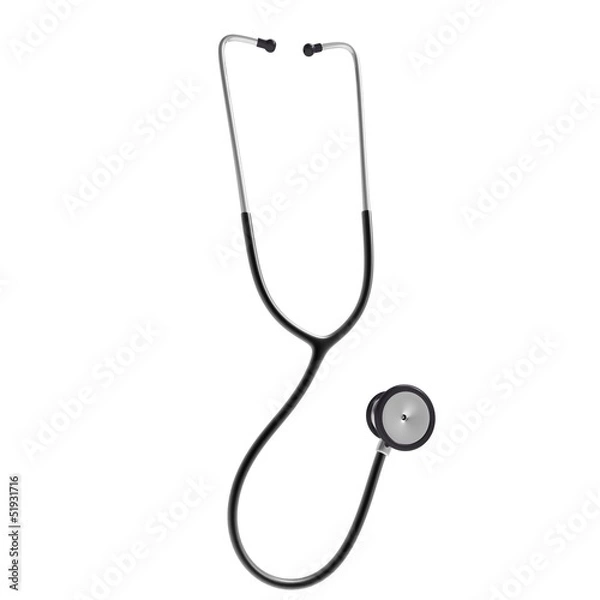 Fototapeta Doctor's stethoscope on a white background