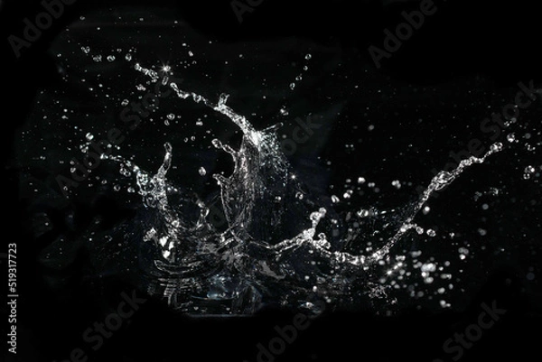 Obraz water splash black background backdrop fresh