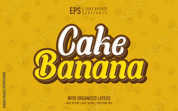 Obraz banana cake text effect