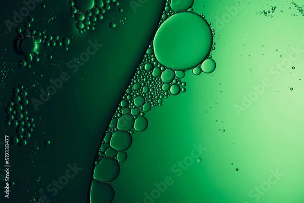 Fototapeta background with bubbles in green liquid