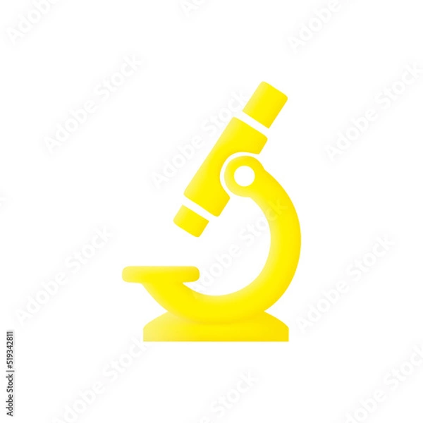 Obraz microscope 3d icon yellow color illustration.