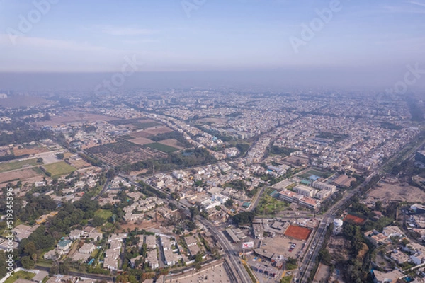 Fototapeta Aerial view of La Molina district in Lima.