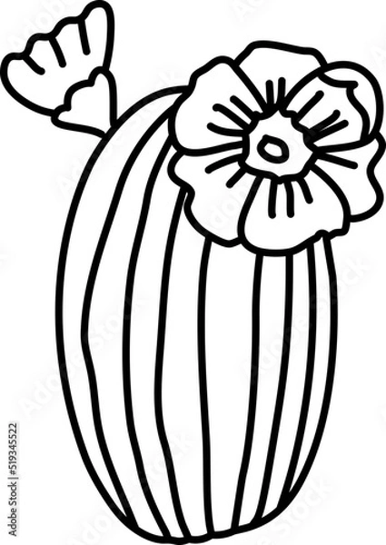 Fototapeta Cacti and Succulents Clipart, Houseplants, Potted Cactus Outline,