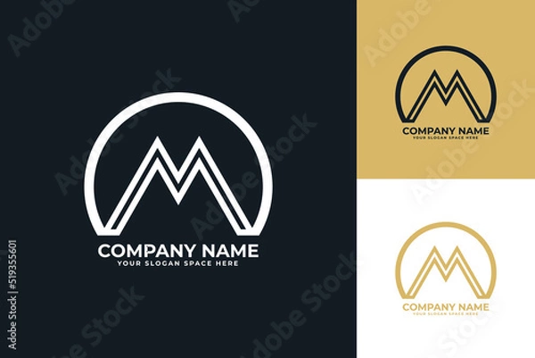 Obraz letter m minimal logo template