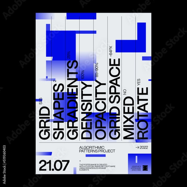 Fototapeta Abstract Techno Rave Poster Graphics Design With Helvetica Typography Aesthetics And Geometric Pattern