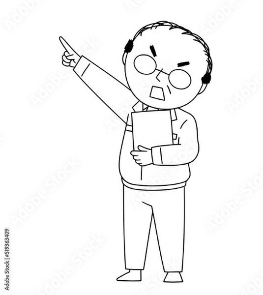 Obraz 指を指すおじさんのイラスト