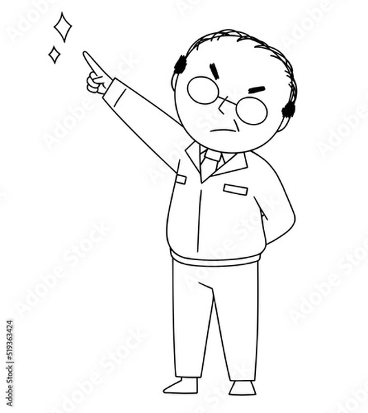 Obraz 指を指すおじさんのイラスト