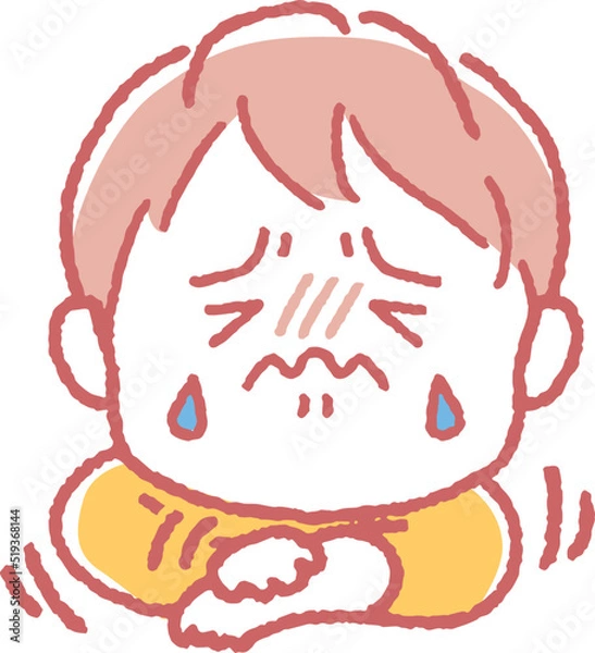 Fototapeta 腕をひっかく女の子のイラスト