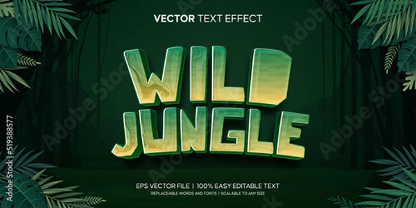 Obraz wild jungle adventure cartoon style editable text effect