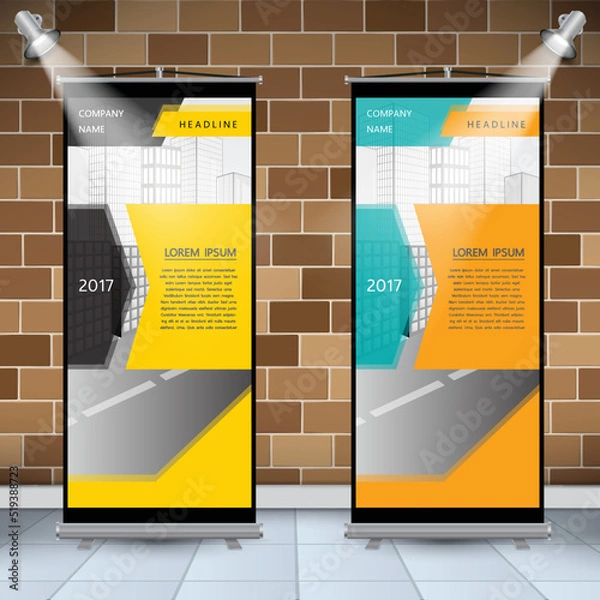 Fototapeta Roll Up banner design with business template