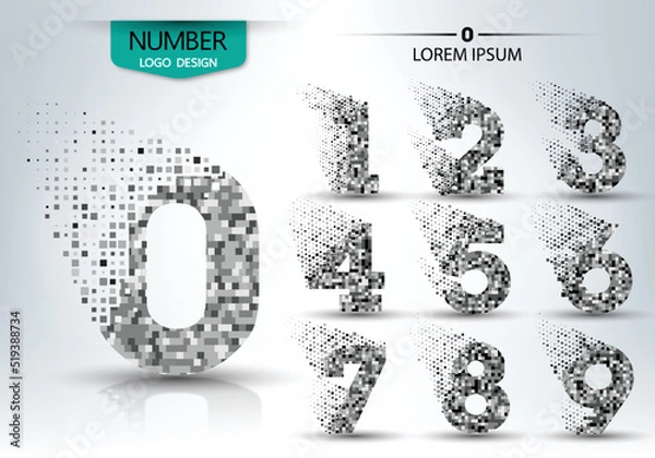 Fototapeta Set of logo number shape spread vector design