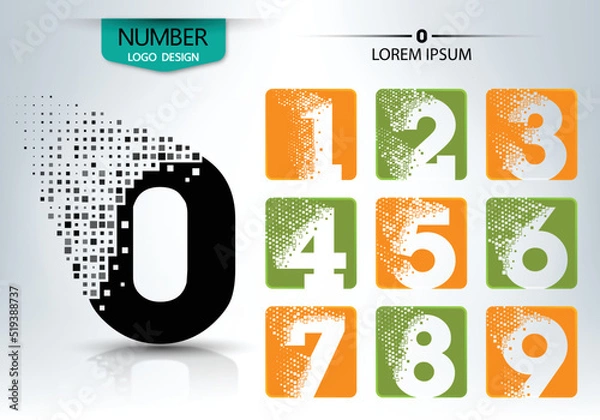 Obraz Set of logo number vector design