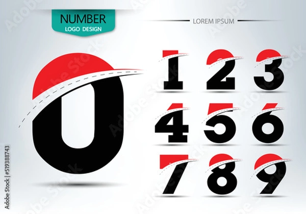 Fototapeta Set of number logo or icon template