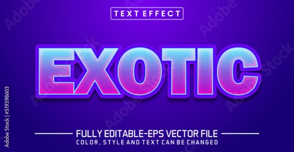 Fototapeta Exotic font Text effect editable