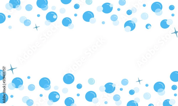 Obraz Blue bubble and shine border on white background, suds pattern